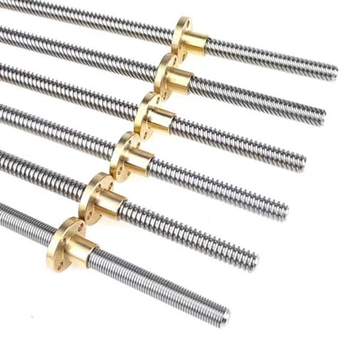 1 Stück T8-Leitspindel for CNC-3D-Drucker – 8 mm Durchmesser, 1–8 mm Steigung, 100–1000 mm Länge mit Kupfermutter(650mmx2mmx8mm) von NIYADO