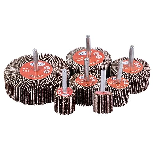 10 Stück Fächerscheiben mit 80er-Körnung for Polieren von Metall und Holz – 16–80 mm Schleifpads mit 1/4-Zoll-Schaft-Bohraufsatz(Dia60mm) von NIYADO