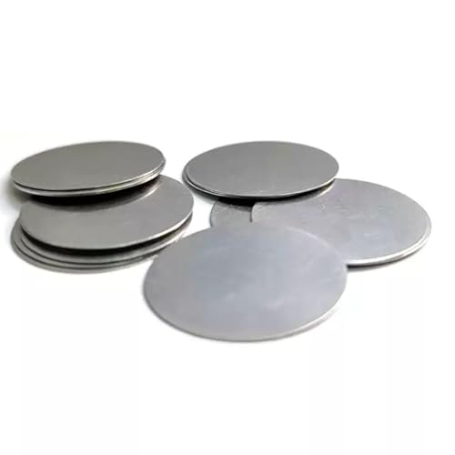 50 Stück 3–17 mm ultradünne Edelstahlscheiben – 0,3 mm porenfreie runde Pads for Bastel- und Heimwerkerprojekte(7mm) von NIYADO
