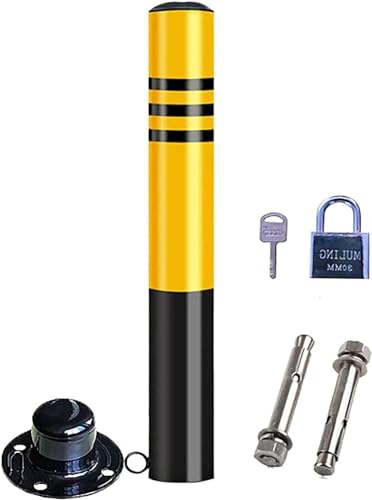 Abschließbarer Pollerpfosten aus Edelstahl zur Verkehrskontrolle – langlebiger verzinkter Stahl for Baustellen und Fußgänger(600mmx76mm) von NIYADO
