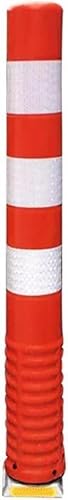 Robuster roter PU-Parkpfosten – 73 × 10 cm flexibler Verkehrskontrollpoller for den Innen- und Außenbereich(Red and white,5pcs) von NIYADO