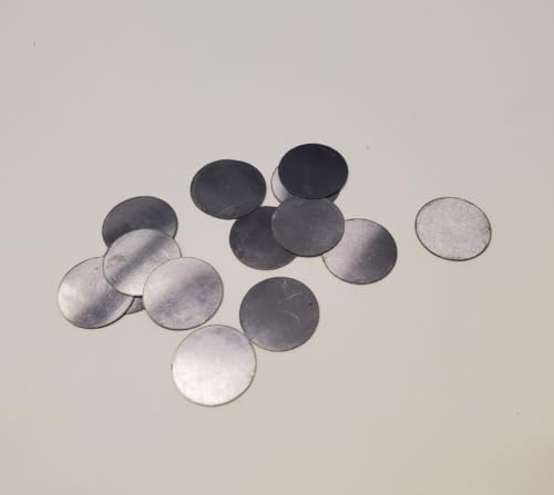 Tantalblechscheiben – 0,2 mm dick, 20er-Pack, ideal for Aluminium- und Schwefelflüssigkeiten(D12mm) von NIYADO