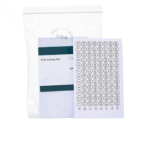 Versiegelungsfolie for 96-Well-PCR-Platten – Transparente, selbstklebende Folien (100er-Packung) mit Nivellierwerkzeug for den Laborgebrauch(Opaque+Number) von NIYADO
