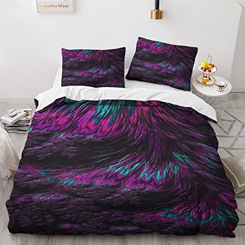 NIYAKA Abstrakt Bettwäsche 135x200 - Bettbezug 2er Set mit 1 Kissenbezug 80x80 cm, Weich & Warme & Angenehm Mikrofaser Bettwäsche-Sets mit Reißverschluss von NIYAKA