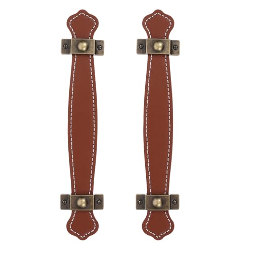 NIYANGLE 2 Stück Schrankgriffe aus Pu-Leder: Retro-Schubladengriffe mit Schrauben – Kommodengriffe mit bequemem Griff für Kommoden, Kleiderschränke und Gepäck von NIYANGLE