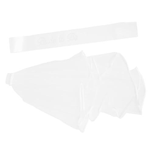 NIYANGLE 2 Stück Teiliges Braut Kurzem Tüllschleier und Eleganter Schulter-schärpe für Hochzeit Jga und Brautparty Leichtes Wiederverwendbares Brautschleier Schärpen-accessoire in Weiß von NIYANGLE
