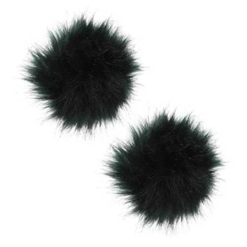 NIYANGLE 2stücke Kunstfell Pom Poms Flauschige Kunstfell-bälle Für Mützen Und Accessoires Realistischer Look Für Handarbeiten Und Dekoration von NIYANGLE