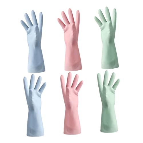 NIYANGLE 3 Paare Wiederverwendbare Haushalts Handschuhe mit Langem Ärmel Rutschfest Strapazierfähig Geeignet für Küche Geschirrspülen Gartenarbeit Haustierpflege Farblich Sortiert NIYANGLE 3 Paare Wiederverwendbare Haushalts Handschuhe mit Langem Ärmel Rutschfest Strapazierfähig Geeignet für Küche Geschirrspülen Gartenarbeit Haustierpflege Farblich Sortiert von NIYANGLE