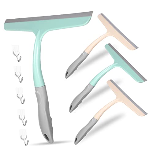 NIYANGLE 4 Stück Duschabzieher mit Haken Universeller Fensterwischer für Dusche und Spiegel Ergonomischer Griff mit Selbstklebenden Aufhängern für NIYANGLE 4 Stück Duschabzieher mit Haken Universeller Fensterwischer für Dusche und Spiegel Ergonomischer Griff mit Selbstklebenden Aufhängern für von NIYANGLE