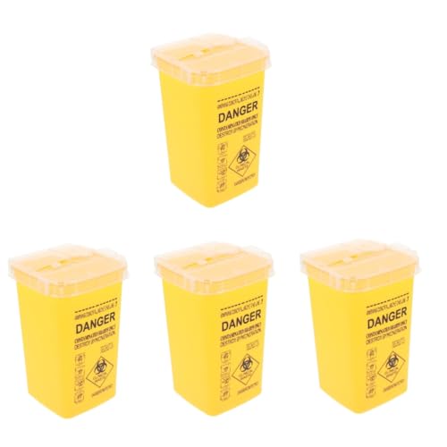 NIYANGLE 4 Stück Sharps Container mit Deckel Kompakter Langlebiger Kunststoffbehälter zur Sicheren Entsorgung von und Vielseitig für und Medizinische Abfälle Gelb NIYANGLE 4 Stück Sharps Container mit Deckel Kompakter Langlebiger Kunststoffbehälter zur Sicheren Entsorgung von und Vielseitig für und Medizinische Abfälle Gelb von NIYANGLE