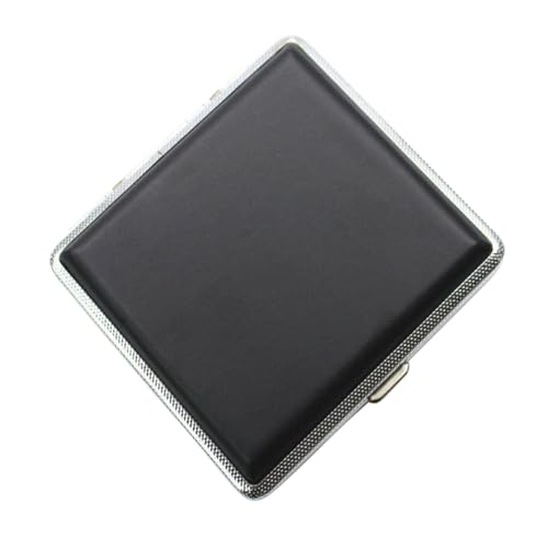 NIYANGLE Metall Zigarettenetui Herren Zigaretten Schutzbox Leicht Tragbar Originelles Design Pocket Cigarette Case Schwarz von NIYANGLE