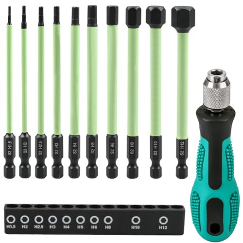 10 Stück Torx Bit Set Lang 1.5-12mm, 100mm Schraubendreher Set, Bits Lang, Schraubendreher Set, Bits Lang, Hex Sechskant Schraubendreher Bit Set, Hex Sechskant Schraubendreher von NIYATA