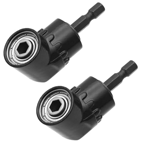 2 Pcs winkelbohraufsatz, winkelschrauber 105, winkelschrauber aufsatz winkelaufsatz für akkuschrauber winkelschrauber vorsatz adapter, winkel bithalter pivot bit holder, flexibler bithalter Schwarz von NIYATA