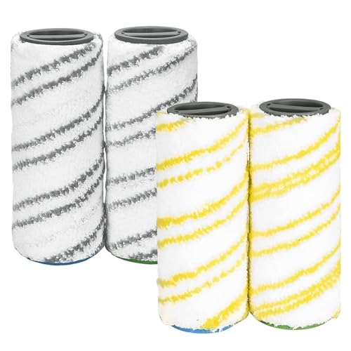 4 Stück Ersatzrollen für Kärcher, Walzenset für Karcher FC7 FC5 FC3 FC3D EWM2, 2.055-007.0/2.055-006.0 （Gelb + Grau） von NIYATA