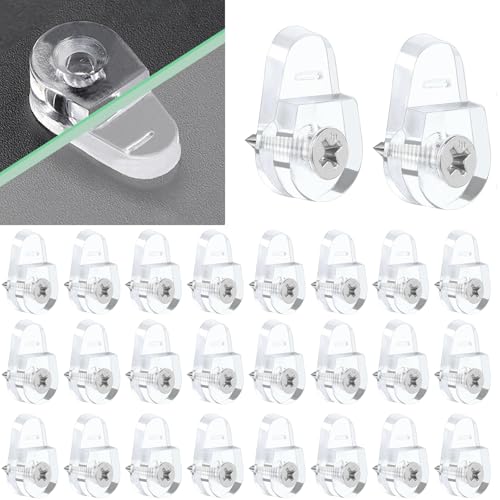 50 Stück Spiegelhalter, Spiegel Halterung, Clips Glass Retainer, Glass Retainer Clips, Glashalter Clips mit 50 Schrauben zur Befestigung von 3-5mm Dickem Glas, Spiegel und Fenster von NIYATA