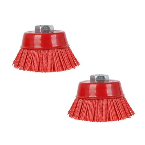 NIYATA 2 Stück Nylonbürste, Bohrer, Schleifbürsten aus Nylondraht, M14 Metallbürste für Bohrmaschine und Schleifen, zum Polieren und Entfernen von Rost, 75 mm, Rot NIYATA 2 Stück Nylonbürste, Bohrer, Schleifbürsten aus Nylondraht, M14 Metallbürste für Bohrmaschine und Schleifen, zum Polieren und Entfernen von Rost, 75 mm, Rot von NIYATA