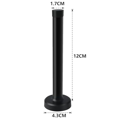 NIYATA Türstopper Wand Schwarz, 12CM WandtürStopper,Türstopper Wand Edelstahl 12CM,mit Schalldämpfung und Gummi Puffer,Door Stop Türhalter Wand,Mattschwarz von NIYATA