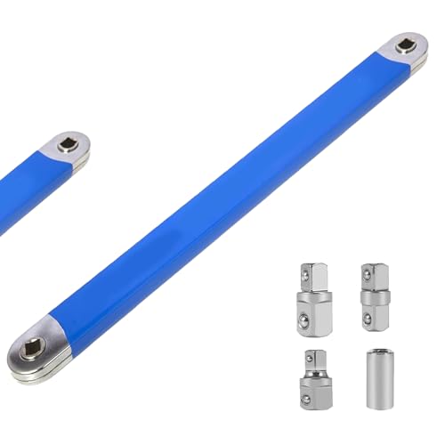 Pro Offset Extension Wrench Set - Gekröpfter Verlängerungsschlüssel Mit 1/2", 1/4" Und 3/8" - Multifunktional, Geeignet Für Kleine Räume (Blau) von NIYATA