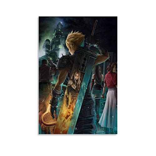 NIYEYE Gaming-Poster Final Fantasy VII Remake Poster für Teenager Jungen, Wolken-Streil, Leinwand-Kunst-Poster und Wandkunstdruck, modernes Familienschlafzimmerdekor, 40 x 60 cm von NIYEYE