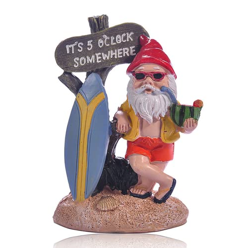 NIYEYE Gartenzwerge Für Außen Funny Cool Surfen Garden GNOME Weatherproof Made of Resin Decorative Figurine von NIYEYE