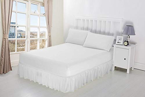 NIYS Luxury Bedding Volant, 100% ägyptische Baumwolle, Rüschen, Spannbetttuch, in 12 Farben erhältlich, baumwolle, weiß, Super King von NIYS Luxury Bedding