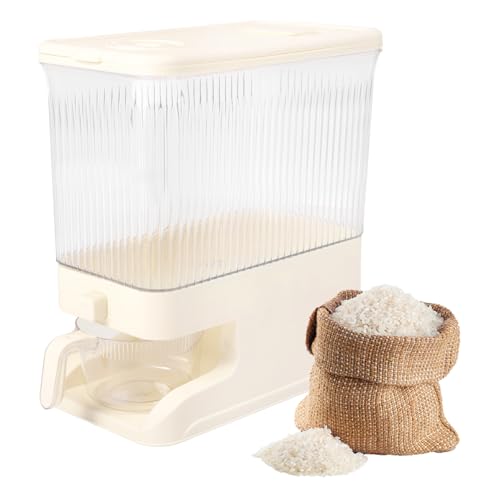 NIZEAMI 10 Kg Reisspender Reis Spender Müslispender mit Spülen Becher Reis Spender Reis Aufbewahrung Reis Eimer Haushalt Box Vorratsbehälter für Reis Müsli Cereal von NIZEAMI
