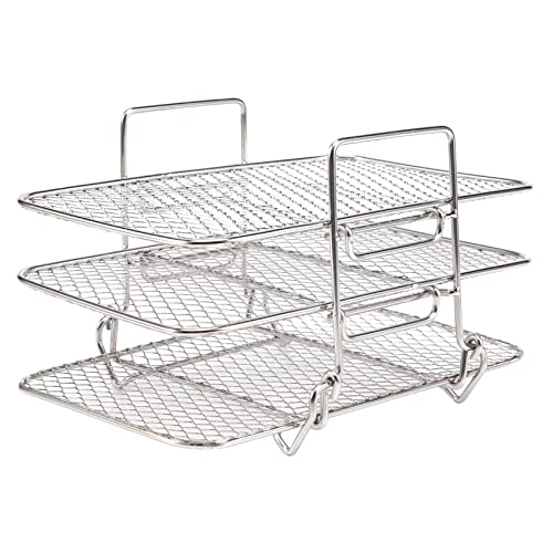 NIZEAMI Luft Fritteuse Rack für Ninja Dual Luft Fritteuse 304 Rostfreier Stahl Multi Layer Dehydrator Rack Toast Rack Luft Fritteuse ZubehöR von NIZEAMI