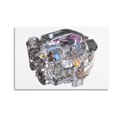 NIZIEE Sportwagen-Motor-Poster für Chevrolet LT4 V8 Motor, dekoratives Gemälde, Leinwand, Poster, 50 x 75 cm NIZIEE Sportwagen-Motor-Poster für Chevrolet LT4 V8 Motor, dekoratives Gemälde, Leinwand, Poster, 50 x 75 cm von NIZIEE