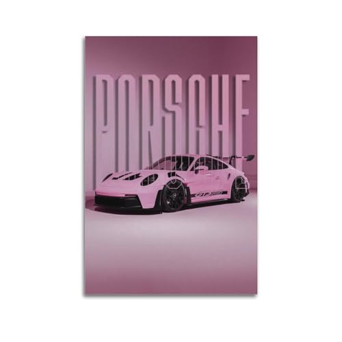 NIZIEE Sportwagen-Poster 911 GT3 RS 992 Pink Racing Super Car Dekorative Malerei Leinwand Poster 50 x 75 cm von NIZIEE