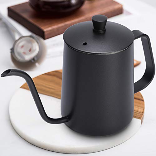 NIZUUONE Edelstahl -Schwanenhals -Tropftopf, Professionelles Fine Tipp Design, Leicht zu Reinigend, Perfektes für Kaffee Tropffilter Enthusiasten (600 ml Teflon Black) von NIZUUONE
