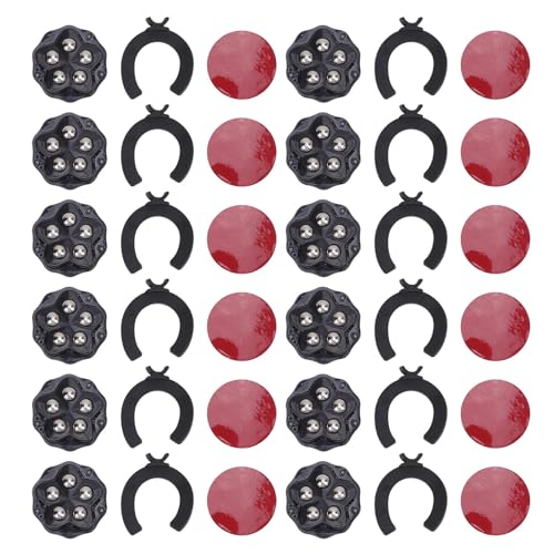 NIZUUONE Hochleistungs -Zaubernde, 12pcs 360 -Grad -Rotation Selbstkleber Caster mit Bremsbelägen für Geräte Bücherregal Nachttisch -Pflanzer (Black) von NIZUUONE