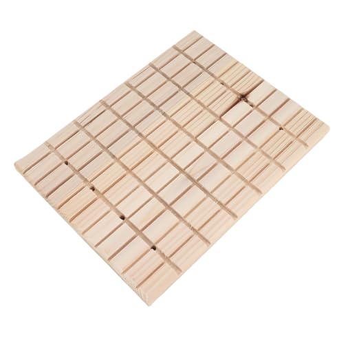 NIZUUONE Holzkratzerbrett mit Trog -Design Idealer Ort für Haustier Hamster Eichhörnchen -Kaninchenklettern und Einfach zu Installierende in Käfig Spielen von NIZUUONE