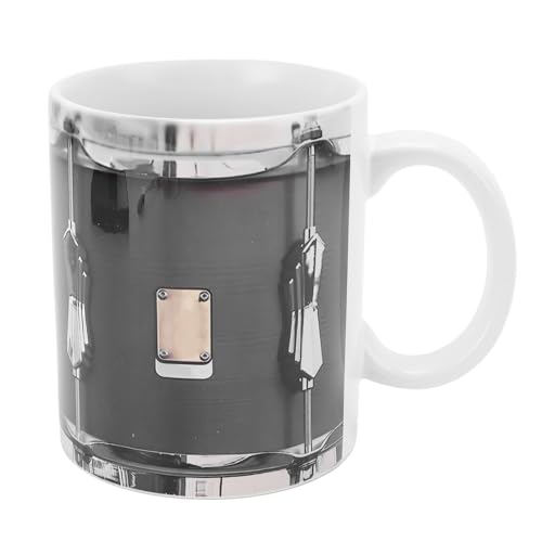 NIZUUONE Kaffeetasse, 11oz Keramik Edelstahl Vintage Lustiger Player Tasse für Musikliebhaber (White) von NIZUUONE
