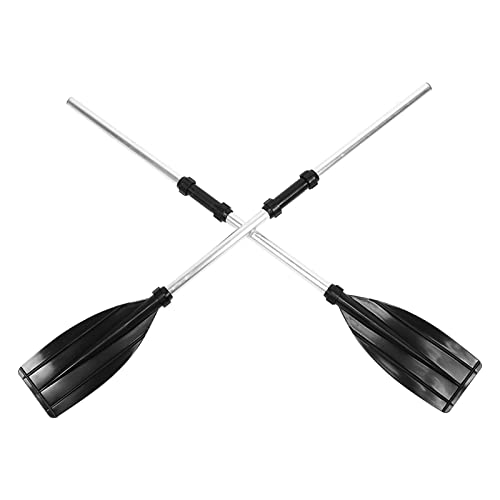 NIZUUONE Kayak -Paddel Kanu Ruder 125 cm Abnehmbarer Aluminiumlegierung mit Schwarzem Silberklinge für Boot Kajak Floß von NIZUUONE