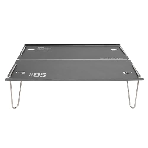 NIZUUONE Leichter Aluminiumlegierung Camping -Tisch Tragbarer Klapptisch Kleiner Strandtisch Robust Hitzebeständig mit Tragetasche für Wanderpicknick Im Freien (Grey) von NIZUUONE