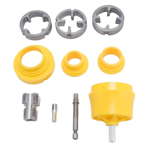 NIZUUONE PPR Pipe Threader Kit -Gewinde -Maker -Werkzeug -Rohr -Tap -Würfel -Set 1/4 Zoll Sechskant Shank G1/2 G3/4 Standardgewinde mit Legierungsstahl für Sanitärwerkzeuge von NIZUUONE
