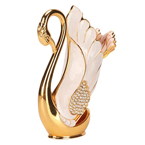 NIZUUONE Single Swan RootStock Gold Anders Edge Kaffee -Lepel -Set auf Tull (Goldene weiße Gabel) von NIZUUONE