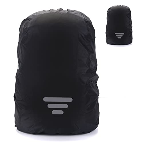 NIZUUONE Wasserdichtes Schwarzes Oxford -Stoff -Rücken Rücken Regen Deckung Zur Verteidigung der Tasche Gegen Regenkratzer (XL (für 60–70 l)) von NIZUUONE