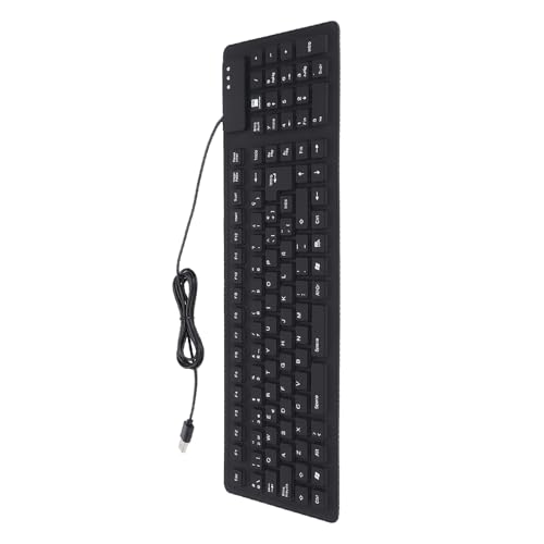 Spanische Wasserfeste Spanische Tastatur Verkabelt 108 Stille Klapptastatur Easy Black Zum Transport und Speichern Spanische Wasserfeste Spanische Tastatur Verkabelt 108 Stille Klapptastatur Easy Black Zum Transport und Speichern von NIZUUONE