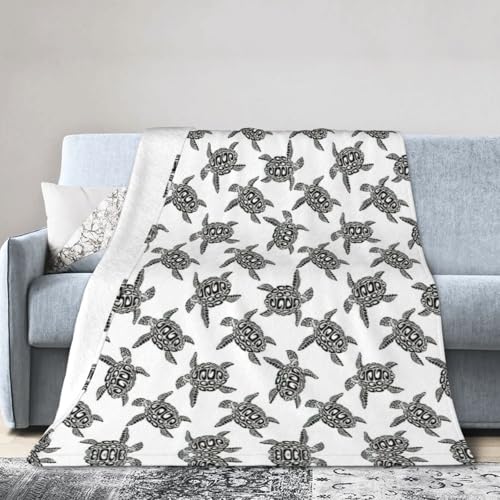 Atmungsaktive Flanelldecke mit Tiermotiven, Meeresschildkröten, leicht, hautfreundlich, konditionierende Decke für Bett von NImongt
