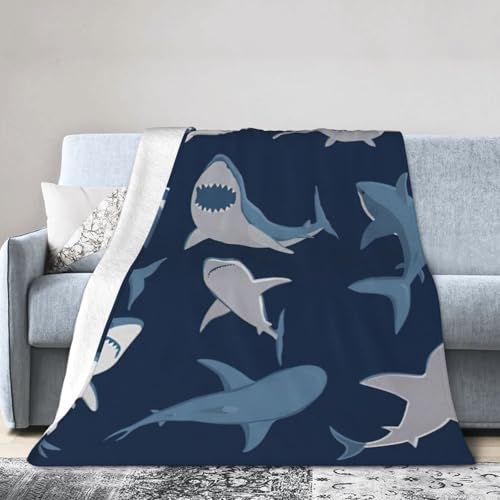 NImongt Atmungsaktive Flanelldecke mit Cartoon-Hai-Druck, leicht, hautfreundlich, für Bett NImongt Atmungsaktive Flanelldecke mit Cartoon-Hai-Druck, leicht, hautfreundlich, für Bett von NImongt