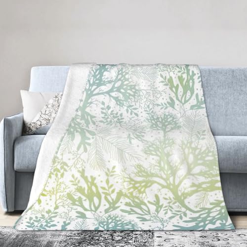 NImongt Atmungsaktive Flanelldecke mit Meeresalgen-Druck, leicht, hautfreundlich, für Bett NImongt Atmungsaktive Flanelldecke mit Meeresalgen-Druck, leicht, hautfreundlich, für Bett von NImongt