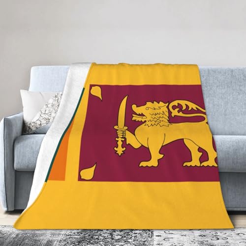 NImongt Atmungsaktive Flanelldecke mit Sri Lanka-Flagge, leicht, hautfreundlich, konditionierende Decke für Bett von NImongt