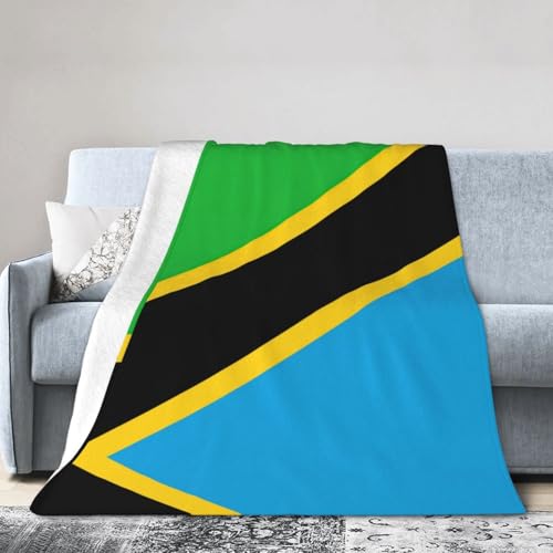 NImongt Atmungsaktive Flanelldecke mit Tansania-Flagge, leicht, hautfreundlich, konditionierende Decke für Bett von NImongt