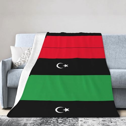 NImongt Atmungsaktive Flanelldecke mit libyscher Flagge, leicht, hautfreundlich, konditionierende Decke für Bett NImongt Atmungsaktive Flanelldecke mit libyscher Flagge, leicht, hautfreundlich, konditionierende Decke für Bett von NImongt