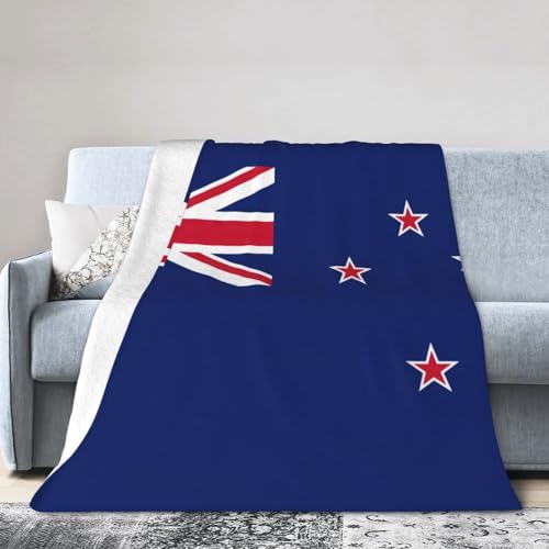 NImongt Atmungsaktive Flanelldecke mit neuseeländischer Flagge, leicht, hautfreundlich, konditionierende Decke für Bett von NImongt