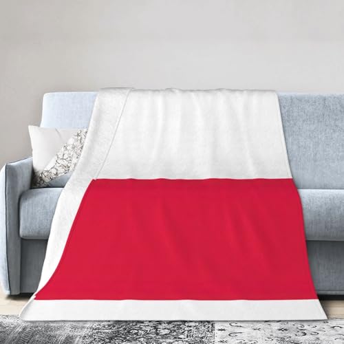 NImongt Atmungsaktive Flanelldecke mit polnischer Flagge, leicht, hautfreundlich, konditionierende Decke für Bett von NImongt