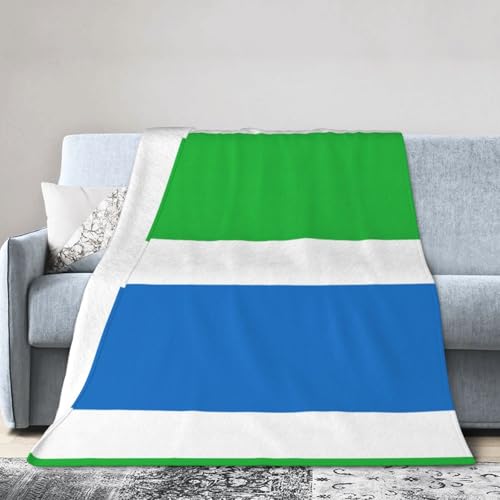 NImongt Sierra Leone Flaggen-Druck, atmungsaktive Flanelldecke, leicht, hautfreundlich, konditionierende Decke für Bett von NImongt