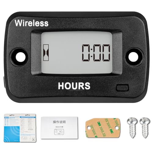 Jayron Digital Wireless Hour Meter,Vibrationsaktivierung,Programmierbare Wartungserinnerung,rücksetzbarer Job-Timer,für Generator Marine ATV Rasenmäher und Geräte,die bei der Arbeit vibrieren von NInE-ROnG