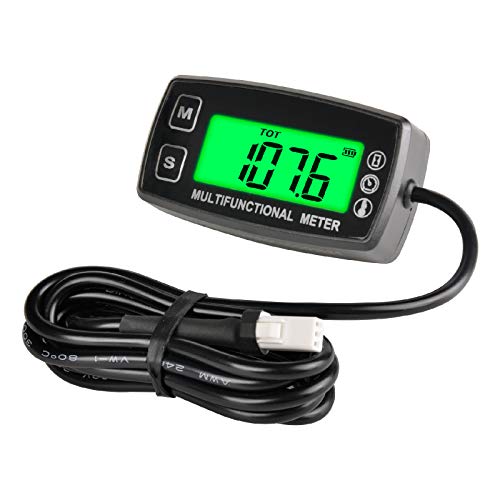 Jayron Hintergrundbeleuchtung LCD Tachometer Motorthermometer Digitalanzeige Austauschbare Batterie für Motorrad ATV Boat Marine Compressor Cleaners (TS002) von NInE-ROnG